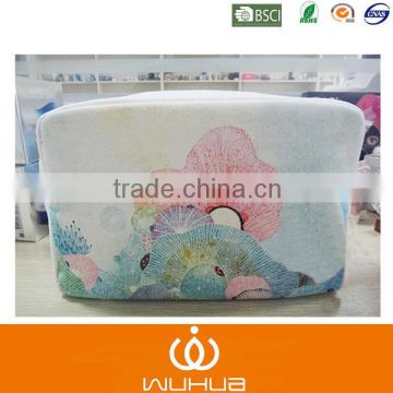 canvas cosmetic bag with printed undersea gardens storage bag