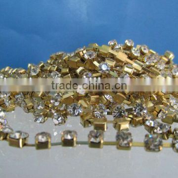 Factory direct sell rhinestone cup chain trimming crytal accessory