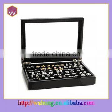 clear window cufflink wood box for cufflink collection