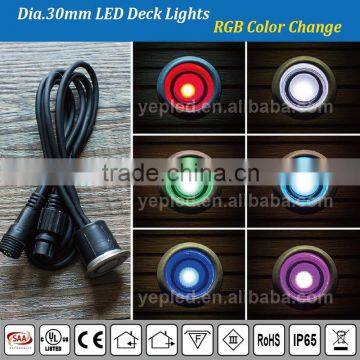 RGB Remote Control 30MM Mini Step Lights /Exterior LED Deck Step Light Set IP65