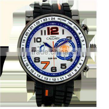 Calgary Watches Calgary Revoluiton Collection Blue White and Orange