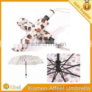 23inch*8ribs 3 fold automatic foldable umbrella