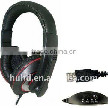 2.0 stereo USB rectractable computer headphone