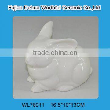 Wholesale white ceramic rabbit decoration for promotion