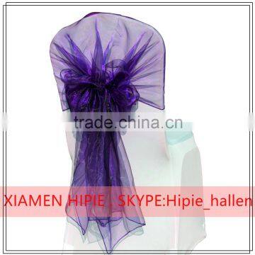 crystal organza chair sashes Organza chair cap cover for sale