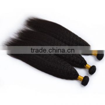 Natural Black Kinky Straight Mongolian Straight Hair Weave