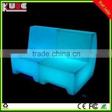 Outdoor Plastic Light up LED Sectional Sofa Used in Bar Nightclub