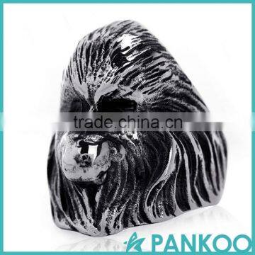 Pankoo Wholesale 2016 Animals Series of Retro Punk Tai Silver and Titanium Unisex Ring photo-6