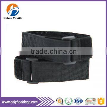 50mm Customized made wave elastic strap hook& loop straps with buckle