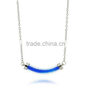 Hot sell multicolour beads wishing necklace glass bottle pendant perfume bottle necklace long necklace