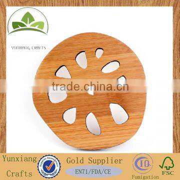 Lotus Root Shaped Wood Wooden Tea Coaster photo-3