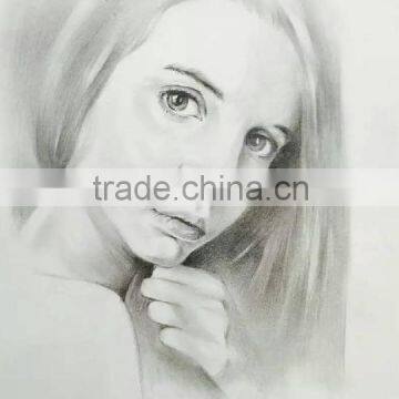 Woman Pencil Portrait Painting on paper