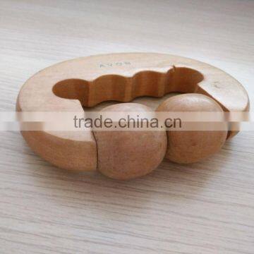 Chinatop handheld Rolling wooden massager with 2 Rollers