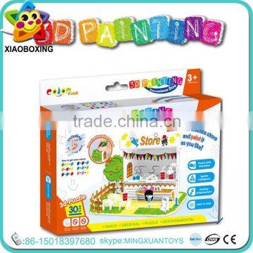 Good quality paper 3d painting puzzle game for kids