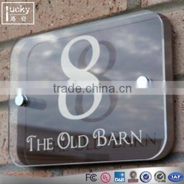 Custom acrylic led house number sign design personal door sign plaque