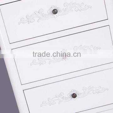 Carved Wooden White 4 Drawers Chest of Drawer photo-4
