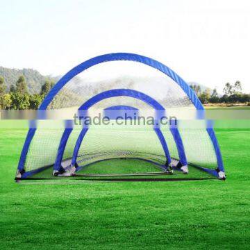 3 Strands white polyester net, 2.5 inches mesh+210D oxford fabric sleeve in whole set of football net