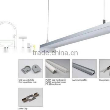 Half round power coated aluminium led profile for suspension light