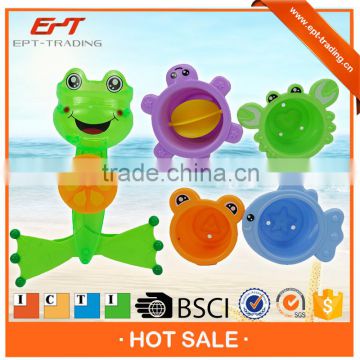 Happy cartoon frog toys with bath cup for baby