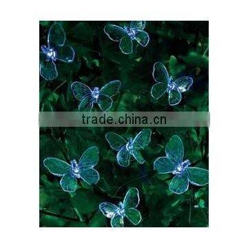 LED solar string light with butterfly decoration