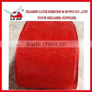 red silk organza ribbon wide for wholesale