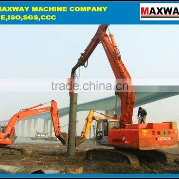 MAXWAY Hydraulic high frequency vibratory pile extractor for steel pipe pile , Pipe Pile machine , Model: DZJ250