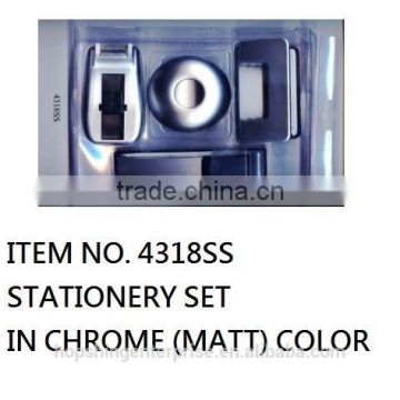 Stationery set in chrome (matt) color