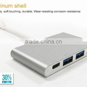 type c to usb hub adapter charging port USB 3.1 Type C HUB Male to Multiple 4 Type-A 3.0 Hub Adapter