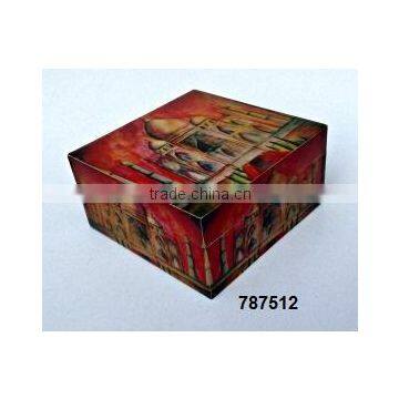 Wooden Jewelery Box Painted TajMahal