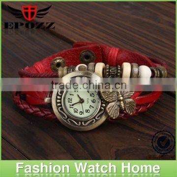 ladies vintage wholesale fashion watches bracelet leather weave strap