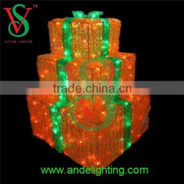 China Supplier ABS Motif Light New Sculpture Gift Box Light Christmas Ornament