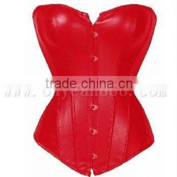 New arival hot selling sexy red leather corset