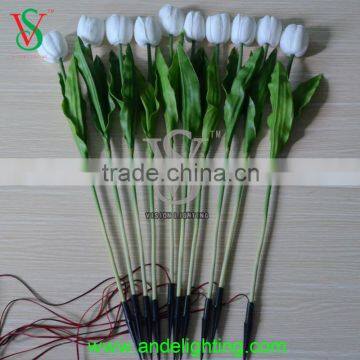 Hot Selling PU Tulip Flower Garden Decoration Led Flower Vase Light
