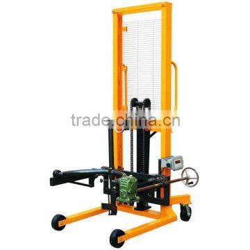 Manual Hydraulic Lifting and Tilting Drum Stacker with Weight Scale