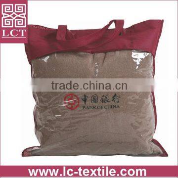 Supply Custom Embroidery 100% AZO Free Suede Fabric Blanket Cushion Best Choice for Gift(LCTP0043) photo-2