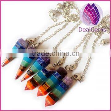 Hot sale multi-colors natural gemstone point pendant necklace
