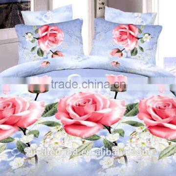 Wholesales 100% double Brushed polyester microfiber 3D flower bedding set