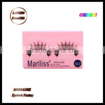 High quality own brand strip false eyelash/Marlliss 507 diamond lashes/fake eyelash for OEM