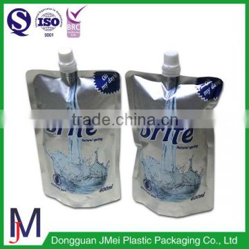 New premium food grade packaging stand up bag with spout , stand up pouch with spout filling machine