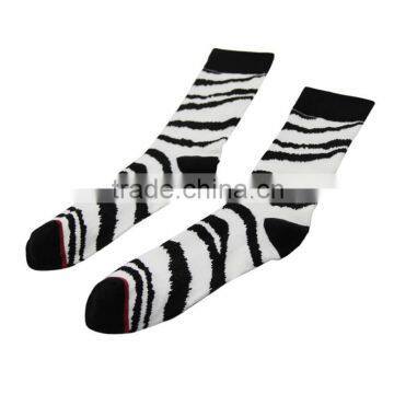 GSW-02 Popular hot sell colored cotton socks for women with zebra-stripe
