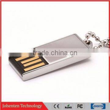 Metal swivel mini shape 2.0 usb pen drive 4gb with logo engraving