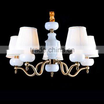 White canvas iron bracket jade pendant lights