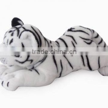 factory wholesale realistic grovel white tiger plush toys stuffed plush jungle animal toy super soft plush white tiger