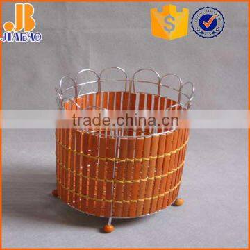 JIAOBAO Round Bamboo Garbage Bin