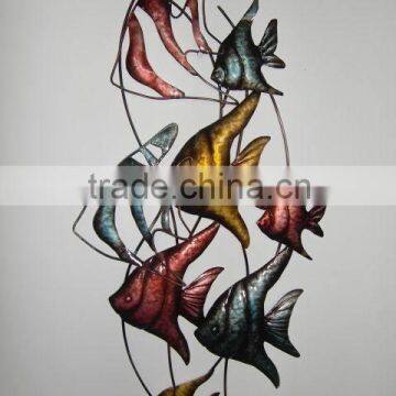 handicraft animal sculpture home ornament, hanging fish decoration, large metal wall art, wholesale wrought iron wall decor