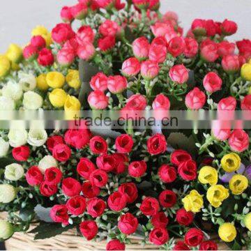 Wholesale decorative plastic flower pots,description rose flower,artificial flowers imported from china(AM-881444-1)