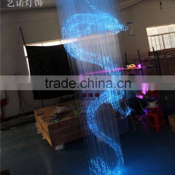 Active fantasy create 3D animals, fiber optic RGB color chandelier hanging on ceiling