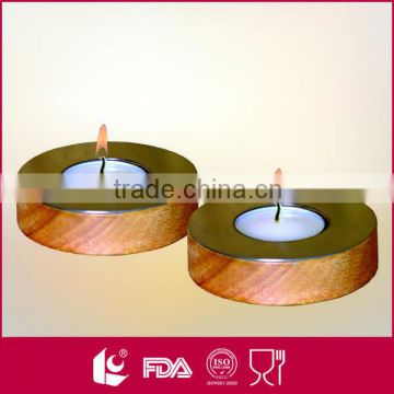 New arrived wholesale eco-friendly 2pcs wood candlestick