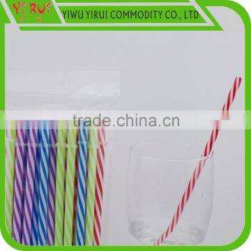 7.5*230mm pp Colorful Stripes Drinking Straw With Circle photo-3