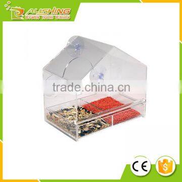 Wholesale plastic acrylic window bird feeder /Squirrel Proof /Sliding Tray & Elderly /Plastic bird feeder as 009